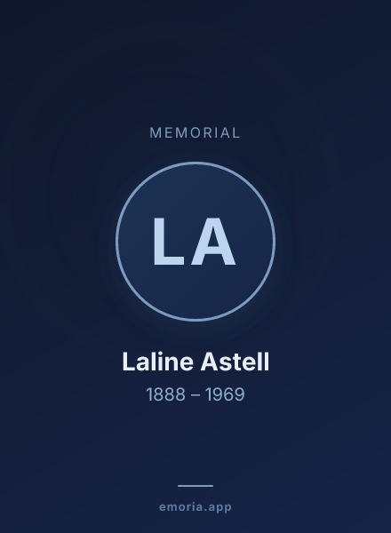 Memorial portrait of Laline Astell