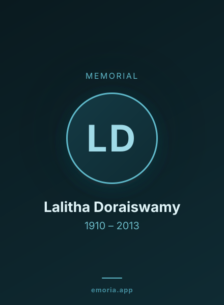 Memorial portrait of Lalitha Doraiswamy