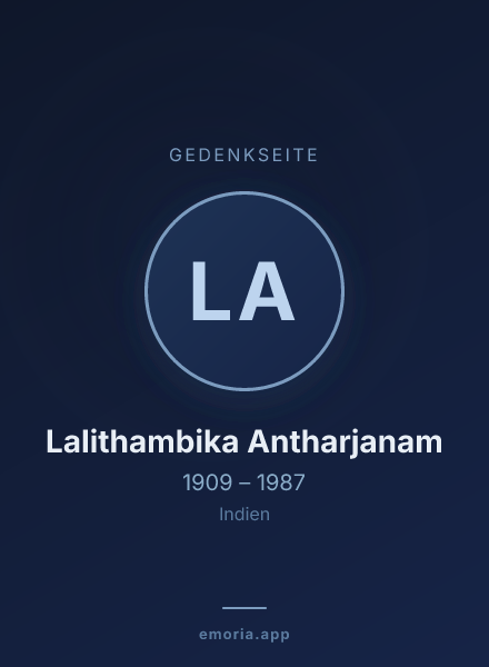 Gedenkportrait von Lalithambika Antharjanam