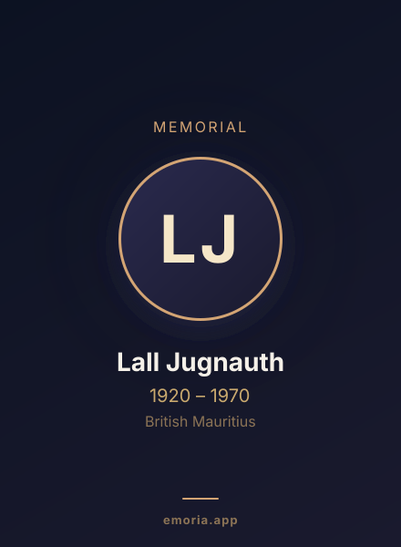 Memorial portrait of Lall Jugnauth