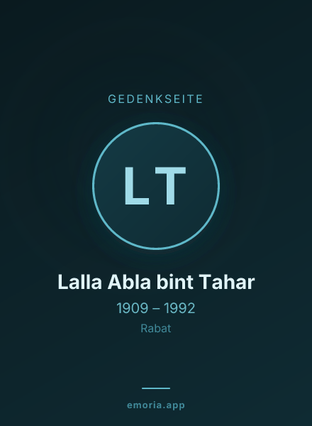 Gedenkportrait von Lalla Abla bint Tahar