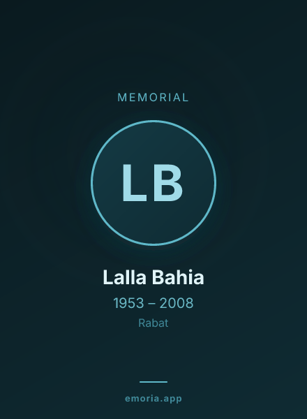 Memorial portrait of Lalla Bahia