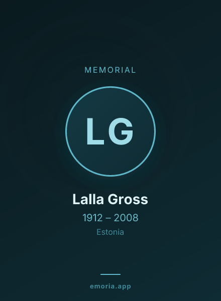 Memorial portrait of Lalla Gross