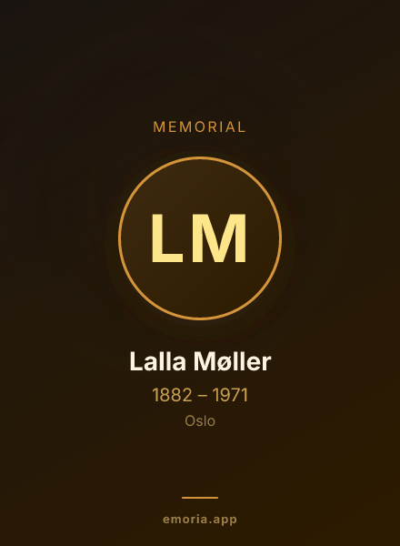 Memorial portrait of Lalla Møller