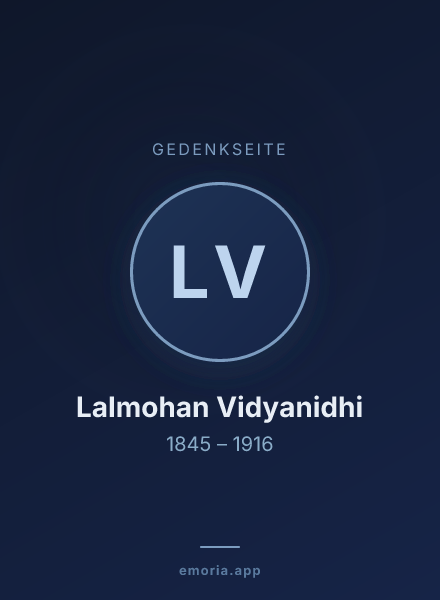Gedenkportrait von Lalmohan Vidyanidhi
