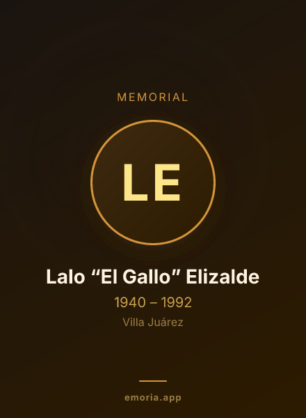 Memorial portrait of Lalo “El Gallo” Elizalde