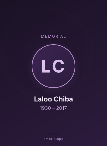 Memorial portrait of Laloo Chiba