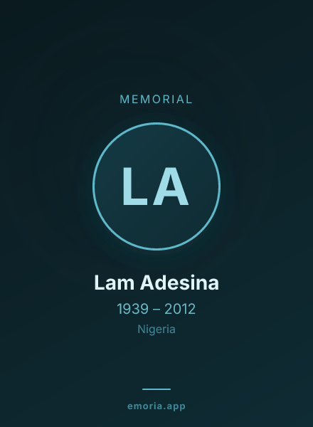 Memorial portrait of Lam Adesina