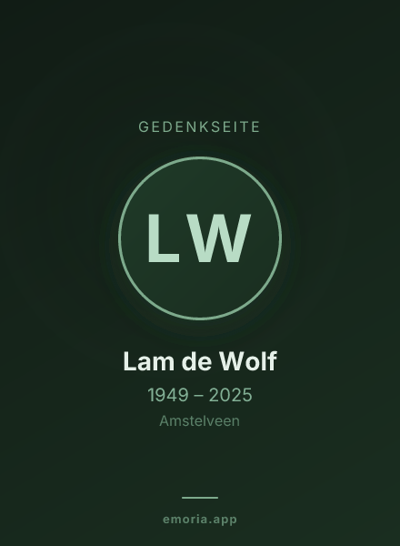 Gedenkportrait von Lam de Wolf