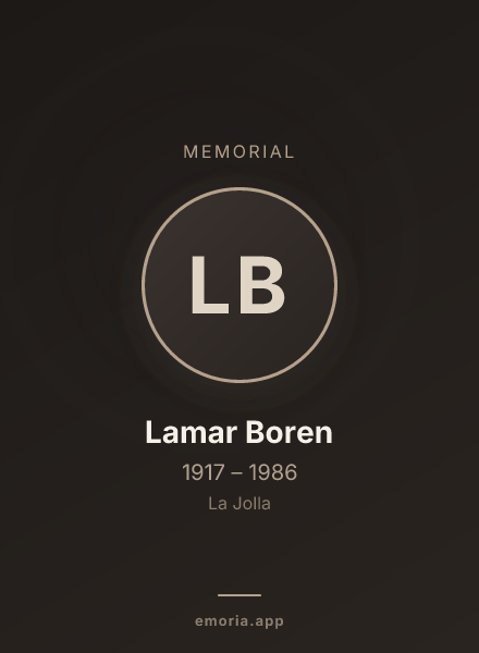 Memorial portrait of Lamar Boren