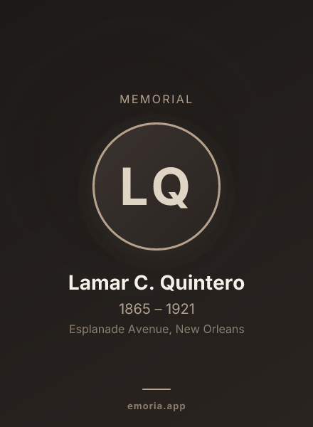 Memorial portrait of Lamar C. Quintero