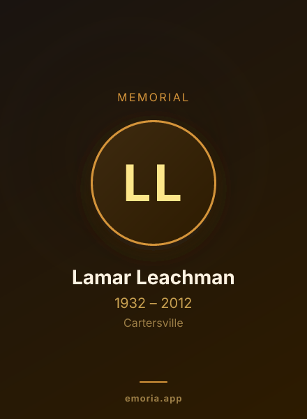 Memorial portrait of Lamar Leachman