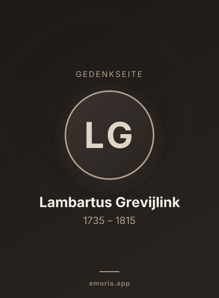 Gedenkportrait von Lambartus Grevijlink