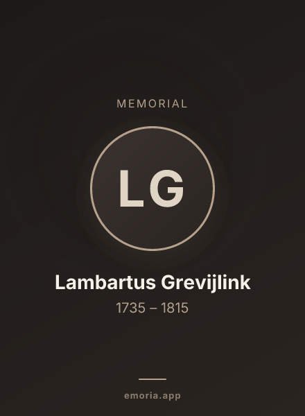 Memorial portrait of Lambartus Grevijlink