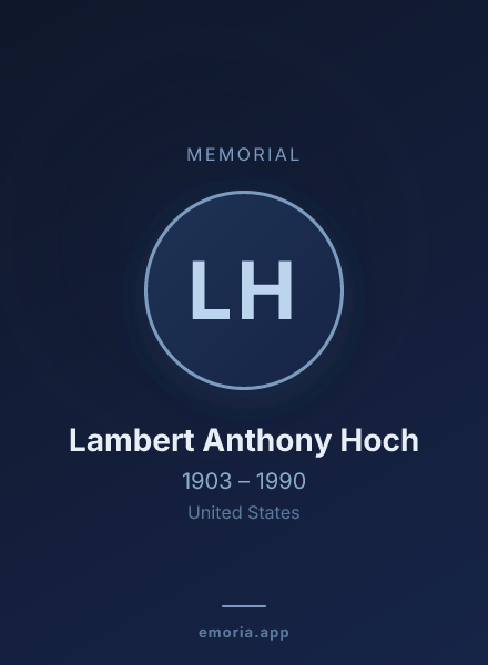 Memorial portrait of Lambert Anthony Hoch