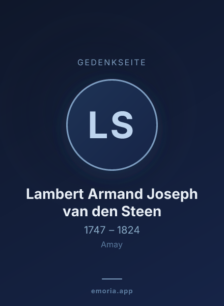 Gedenkportrait von Lambert Armand Joseph van den Steen