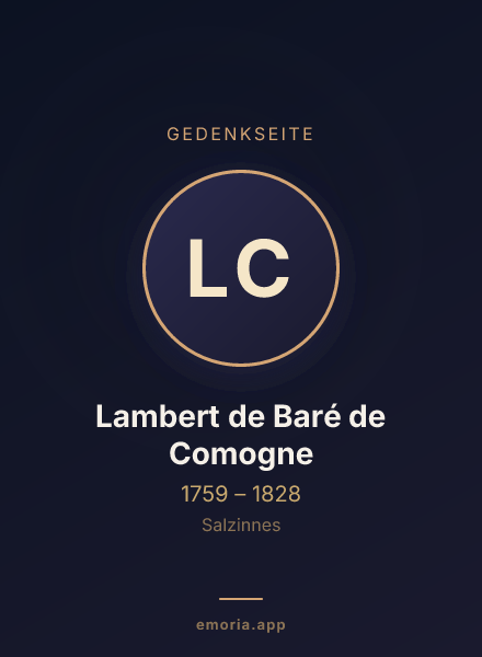 Gedenkportrait von Lambert de Baré de Comogne