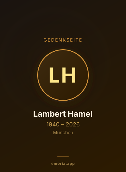 Gedenkportrait von Lambert Hamel