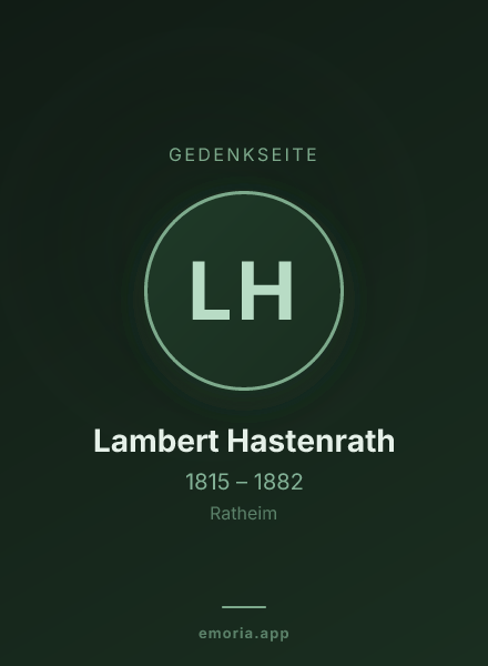 Gedenkportrait von Lambert Hastenrath