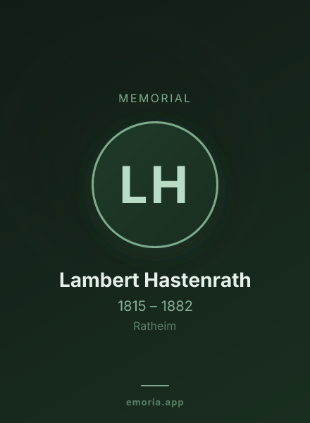 Memorial portrait of Lambert Hastenrath
