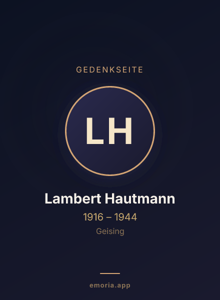 Gedenkportrait von Lambert Hautmann