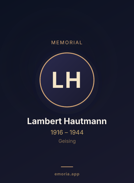Memorial portrait of Lambert Hautmann