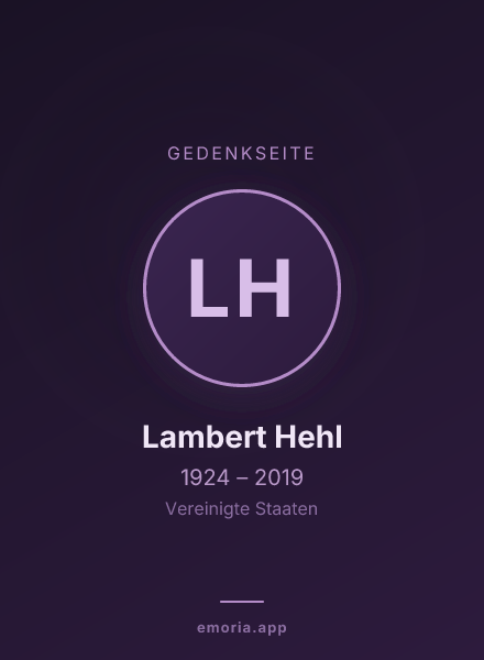 Gedenkportrait von Lambert Hehl