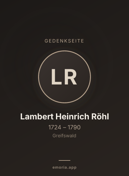 Gedenkportrait von Lambert Heinrich Röhl