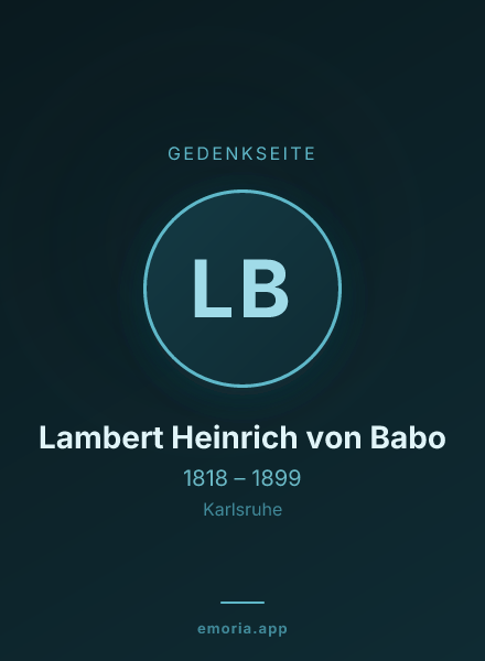 Gedenkportrait von Lambert Heinrich von Babo