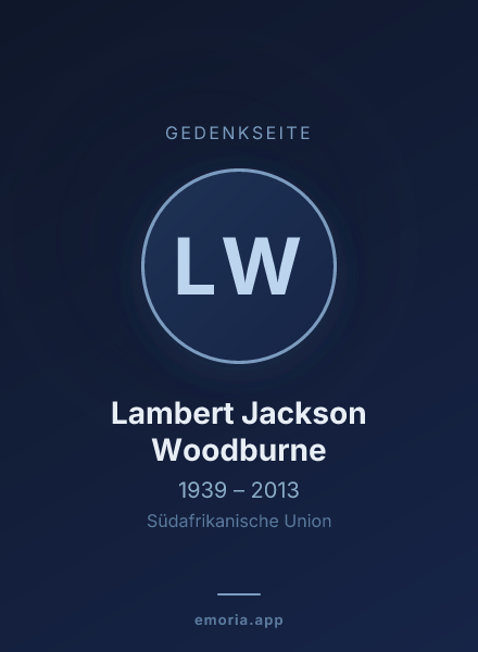 Gedenkportrait von Lambert Jackson Woodburne