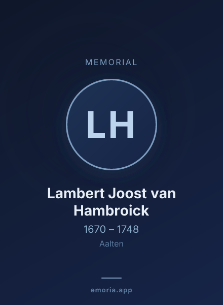 Memorial portrait of Lambert Joost van Hambroick