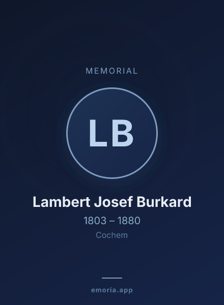 Memorial portrait of Lambert Josef Burkard
