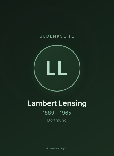 Gedenkportrait von Lambert Lensing