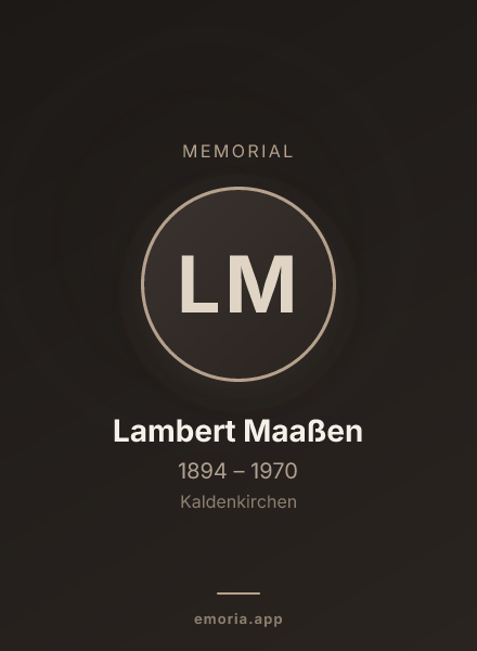Memorial portrait of Lambert Maaßen
