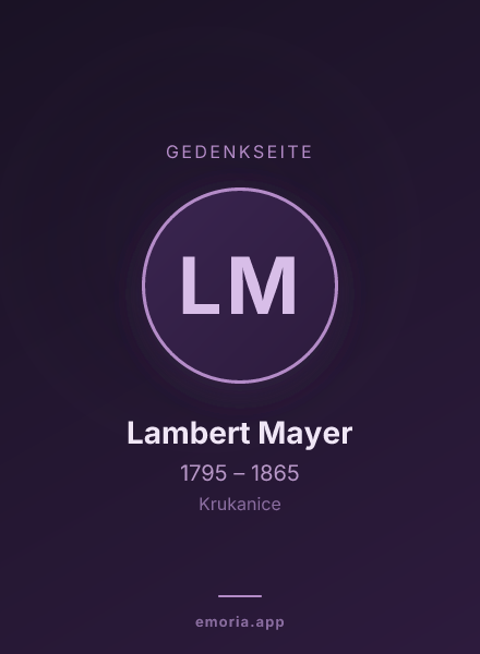 Gedenkportrait von Lambert Mayer