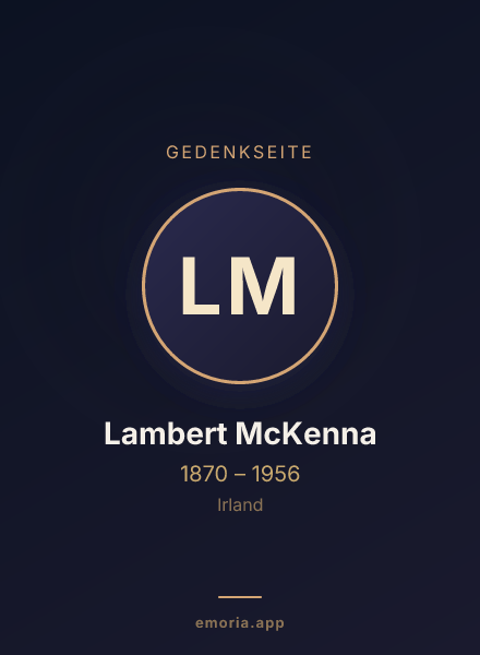 Gedenkportrait von Lambert McKenna