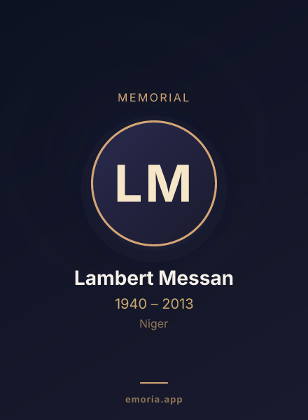 Memorial portrait of Lambert Messan