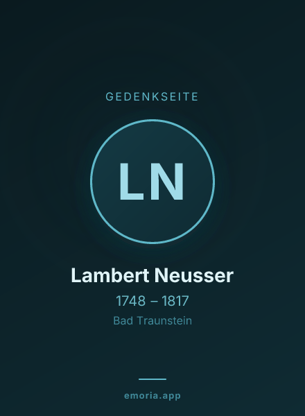 Gedenkportrait von Lambert Neusser