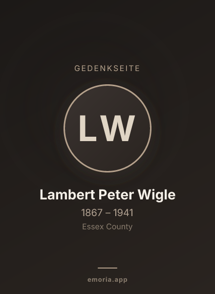 Gedenkportrait von Lambert Peter Wigle
