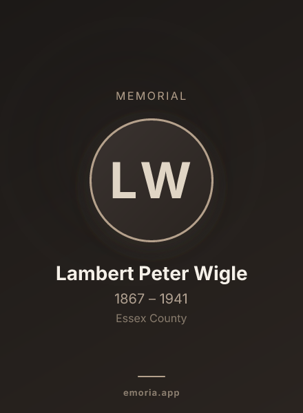 Memorial portrait of Lambert Peter Wigle