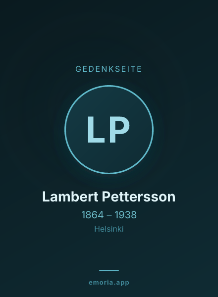 Gedenkportrait von Lambert Pettersson