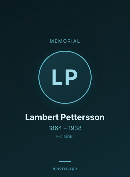 Memorial portrait of Lambert Pettersson