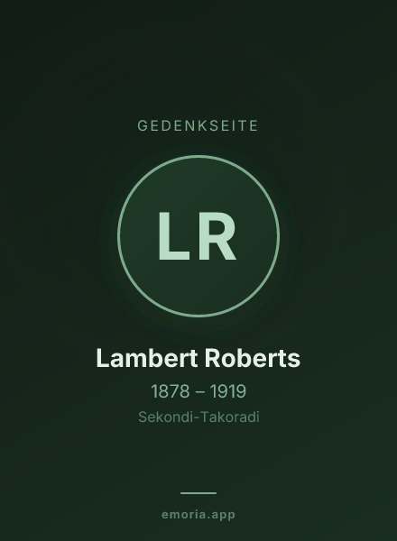 Gedenkportrait von Lambert Roberts