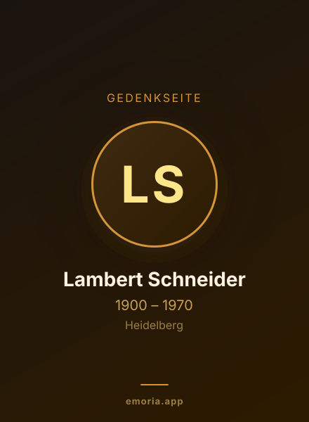 Gedenkportrait von Lambert Schneider