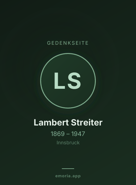 Gedenkportrait von Lambert Streiter