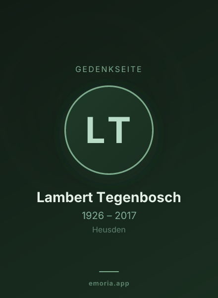 Gedenkportrait von Lambert Tegenbosch