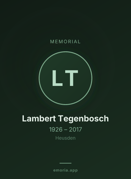 Memorial portrait of Lambert Tegenbosch