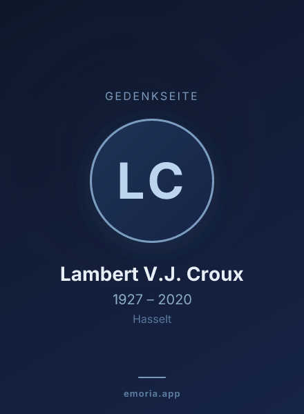 Gedenkportrait von Lambert V.J. Croux