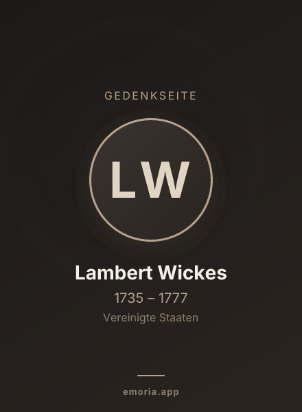 Gedenkportrait von Lambert Wickes
