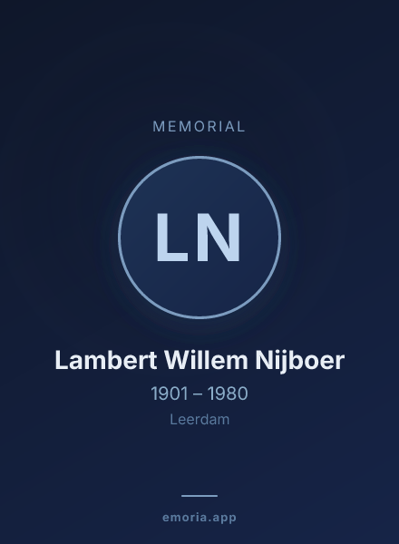 Memorial portrait of Lambert Willem Nijboer